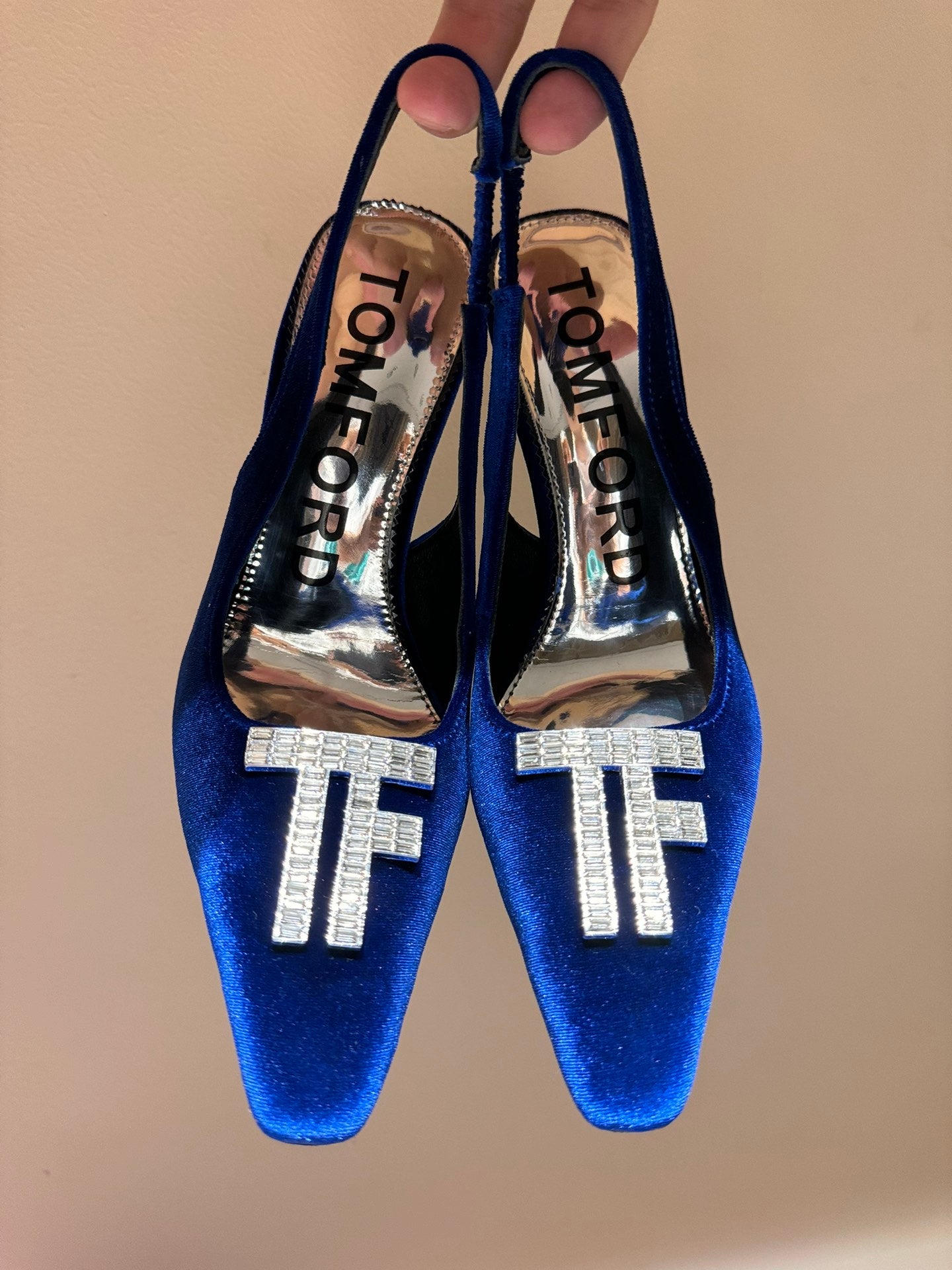 TOM FORD Padlock Velvet Crystal Heeled Sandals – Spring/Summer Collection – 24SS
