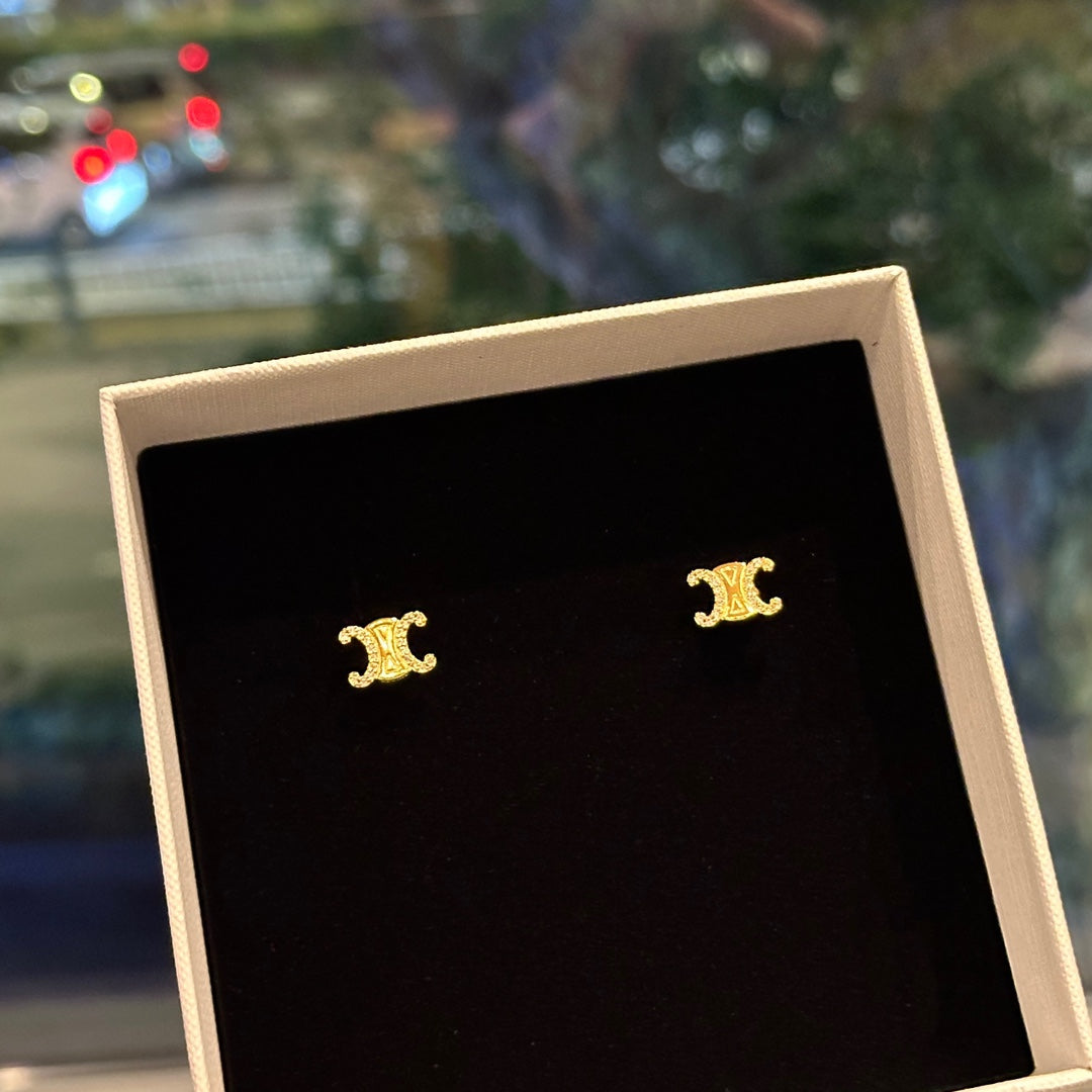Celine Triomphe Classic Stud Earrings