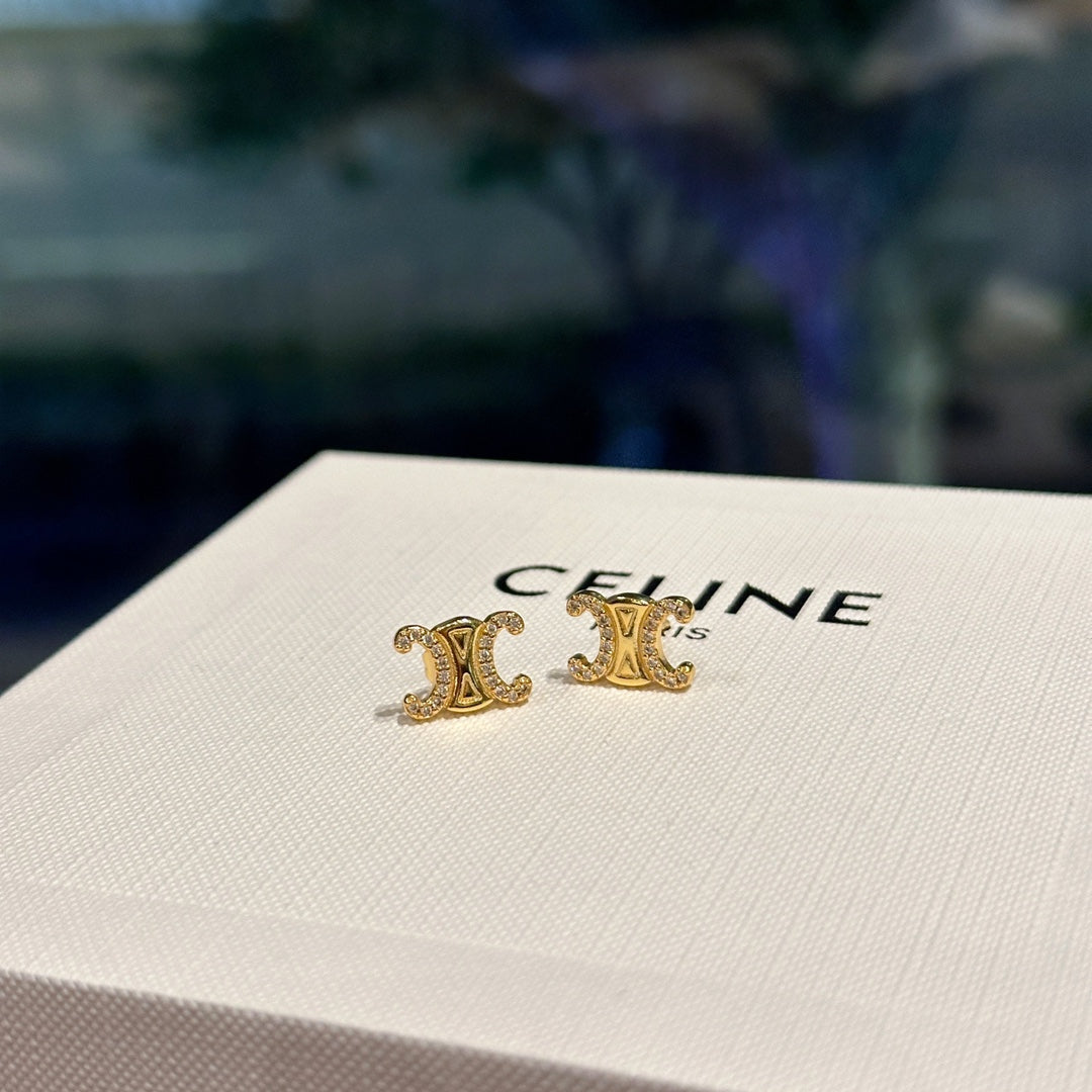 Celine Triomphe Classic Stud Earrings