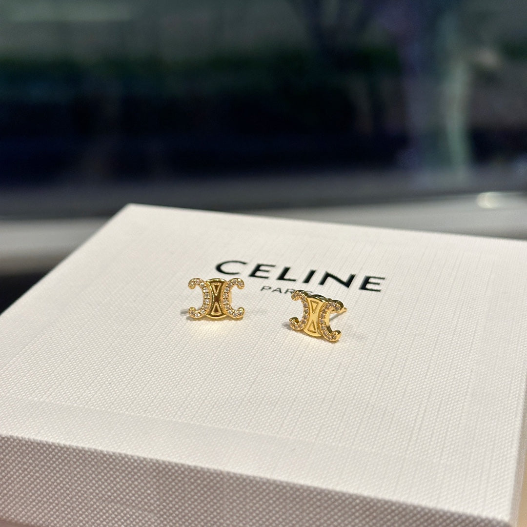 Celine Triomphe Classic Stud Earrings