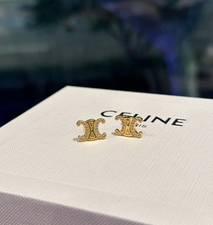 Celine Triomphe Classic Stud Earrings