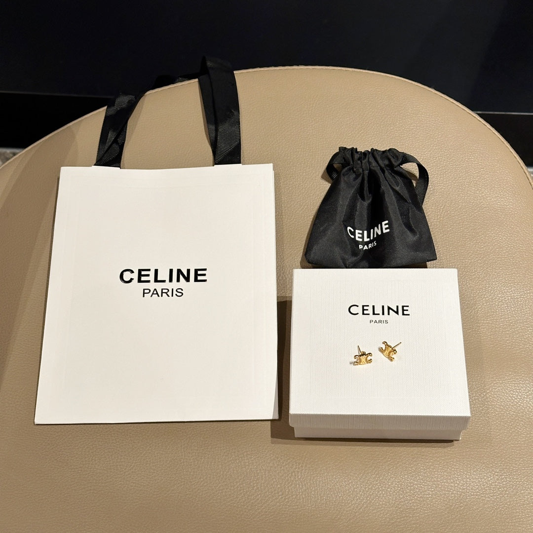 Celine Triomphe Classic Stud Earrings