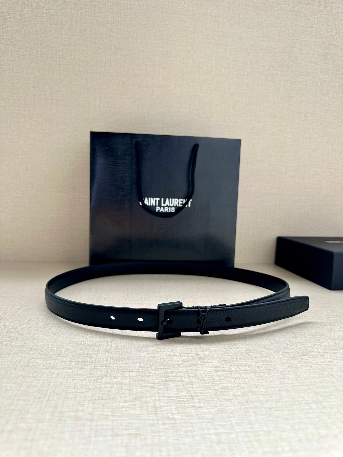 Saint Laurent Square Buckle Leather Belt