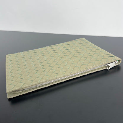 Bottega Veneta Intreccio Half-Zip Clutch Bag 607479