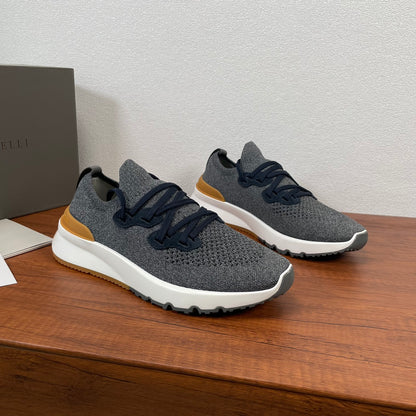 Brunello Cucinelli Cotton Knit Casual Sneakers