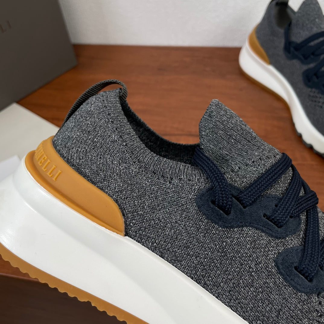 Brunello Cucinelli Cotton Knit Casual Sneakers