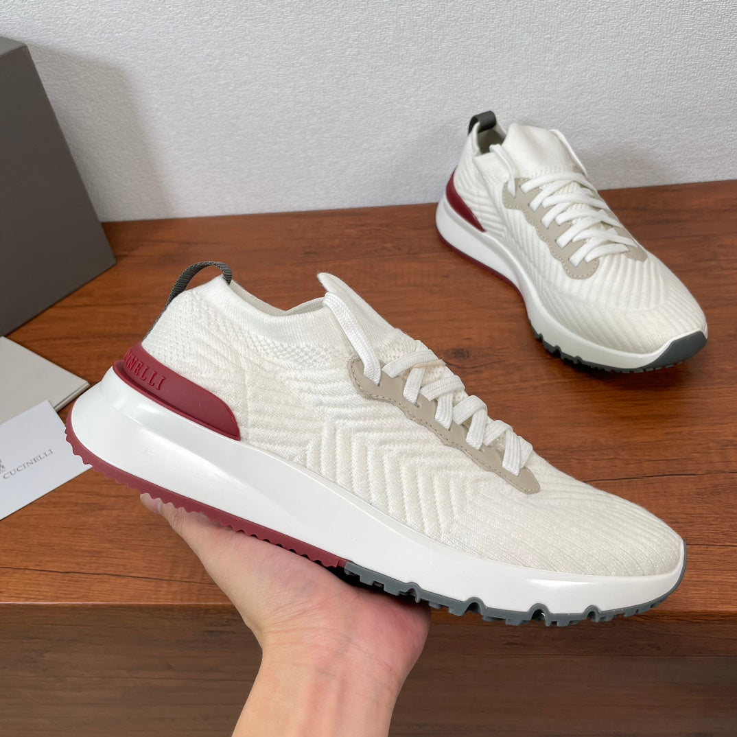 Brunello Cucinelli Cotton Knit Casual Sneakers