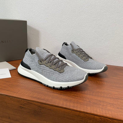 Brunello Cucinelli Cotton Knit Casual Sneakers