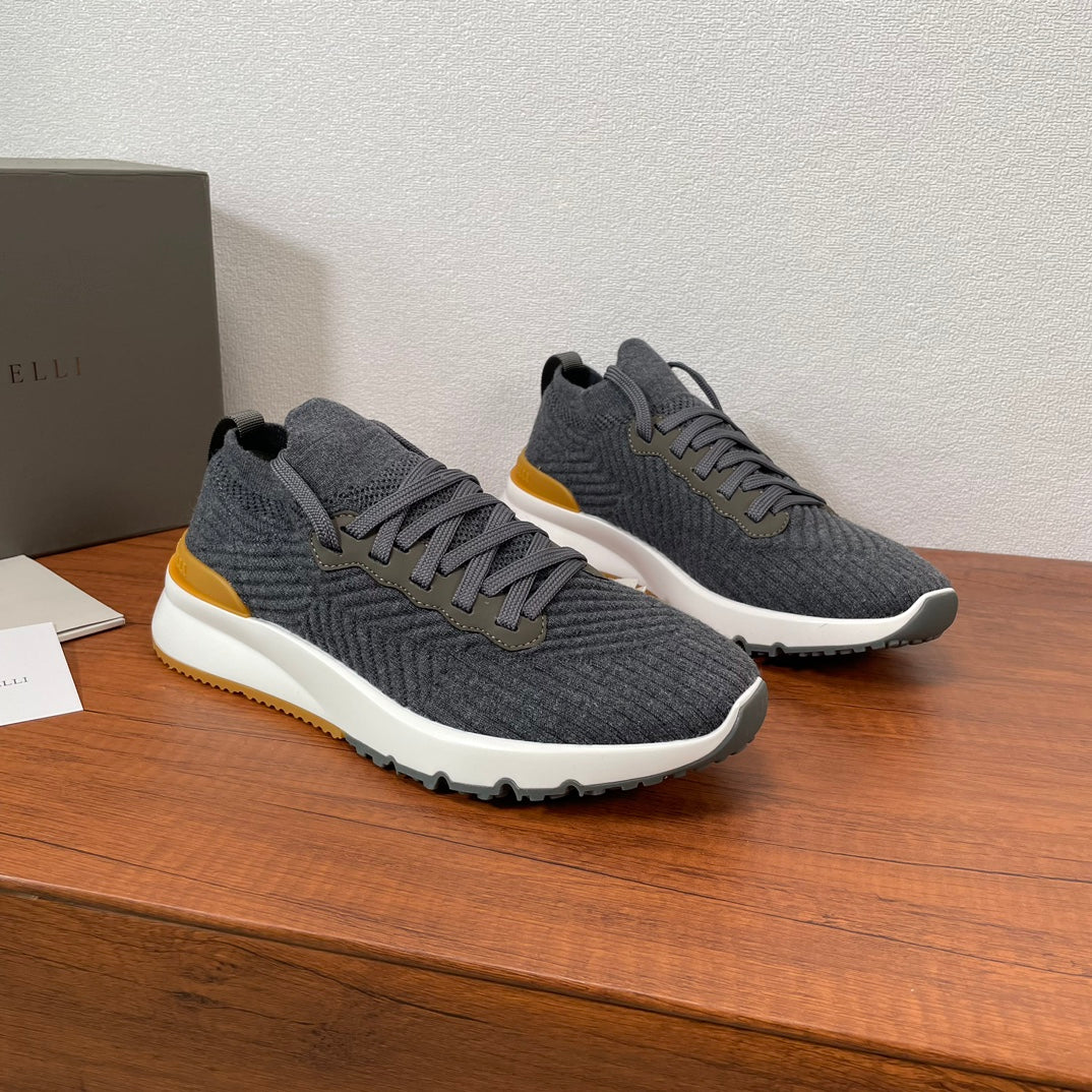 Brunello Cucinelli Cotton Knit Casual Sneakers