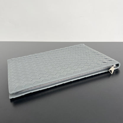 Bottega Veneta Intrecciato Half-Zip Clutch Bag