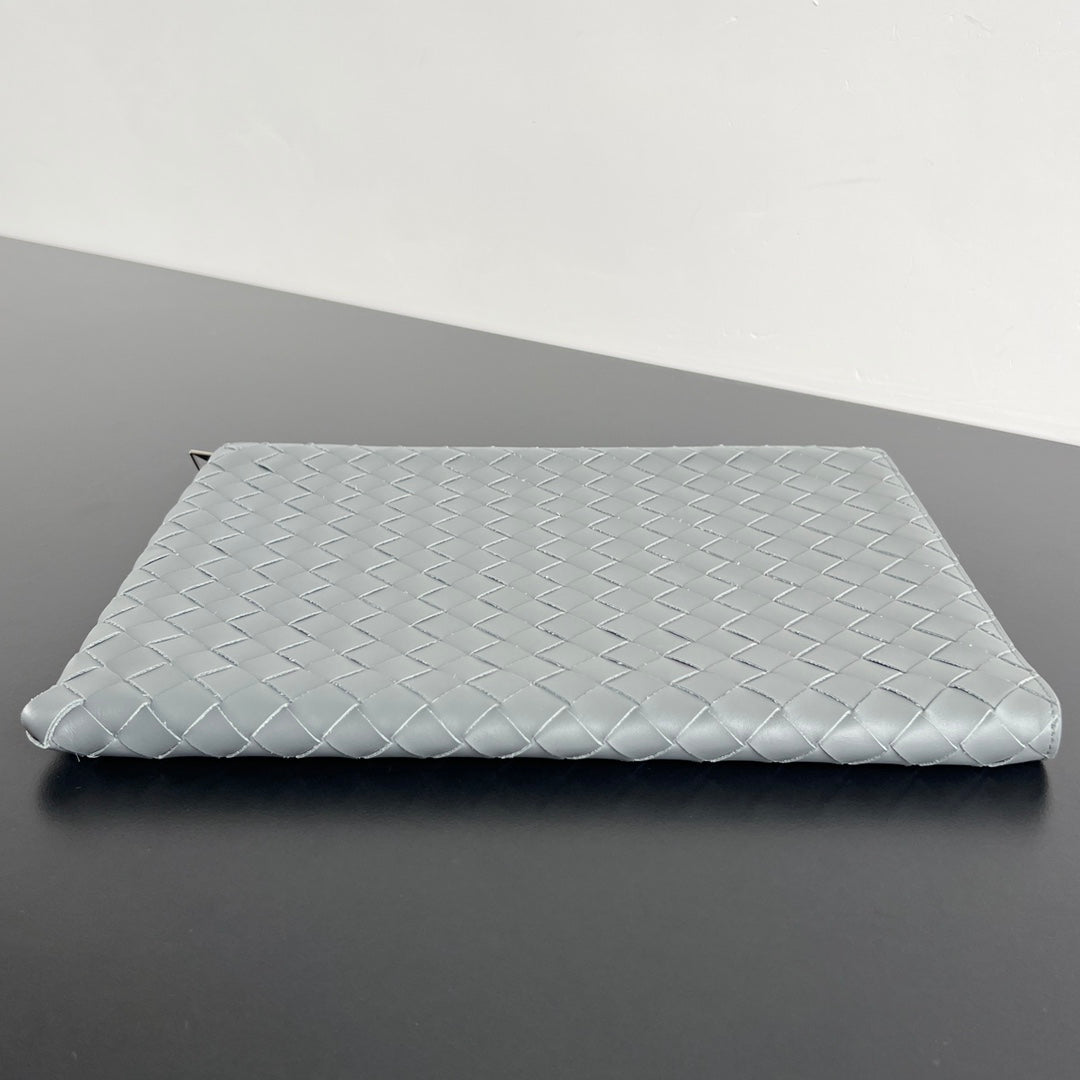 Bottega Veneta Intrecciato Half-Zip Clutch Bag