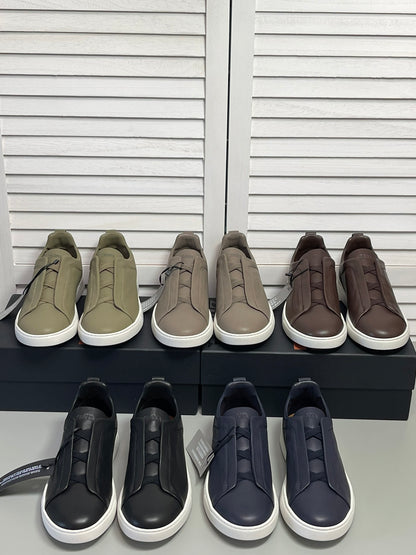 Zegna SECONDSKIN Triple Stitch Low-Top Sneakers