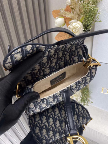 Dior Saddle Bag – Blue Canvas Mini
