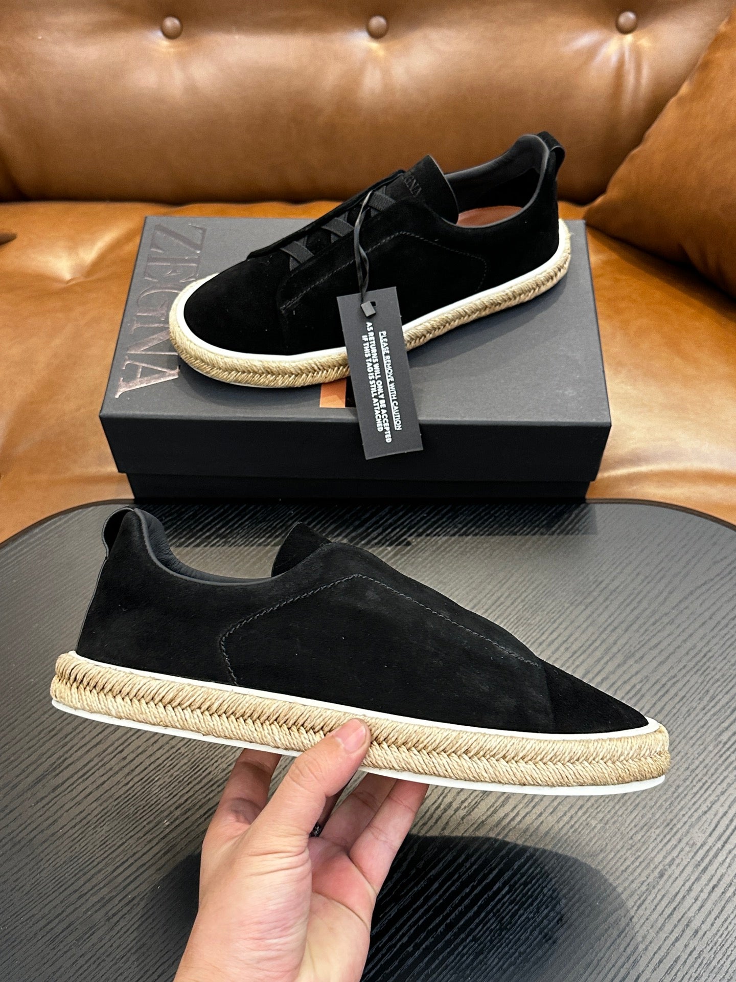Zegna Triple Stitch Low-Top Sneakers
