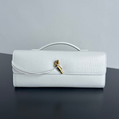Bottega Veneta Crocodile Embossed Intrecciato Clutch Bag