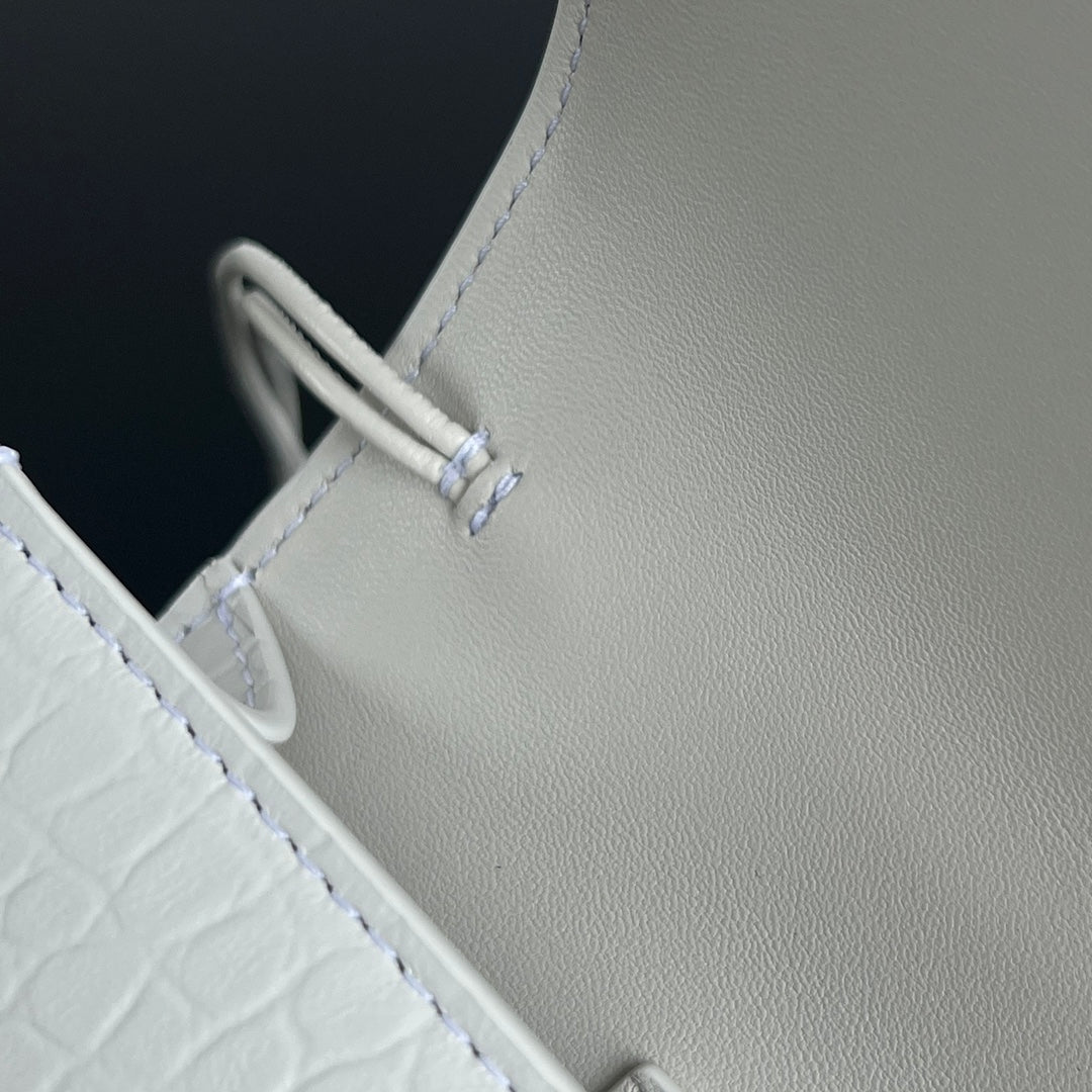 Bottega Veneta Crocodile Embossed Intrecciato Clutch Bag