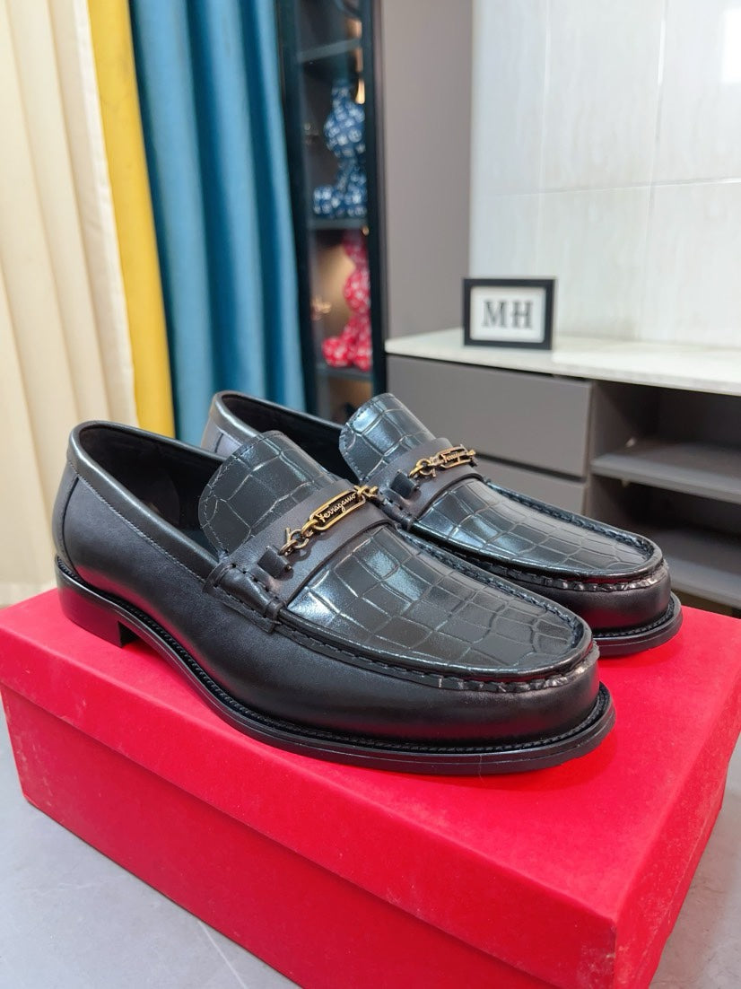 Ferragamo Men's Slip-On Business Leather Shoes