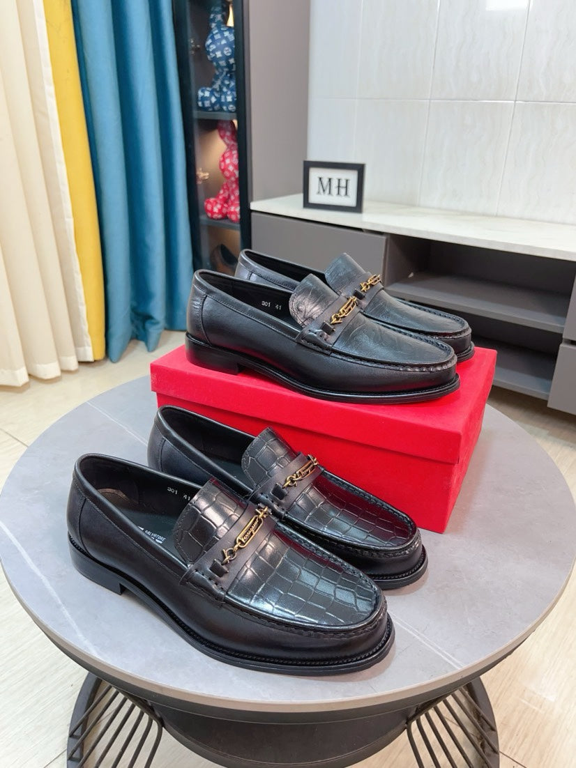 Ferragamo Men's Slip-On Business Leather Shoes