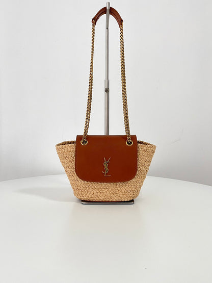 Saint Laurent Mini Manon Raffia Basket Handbag