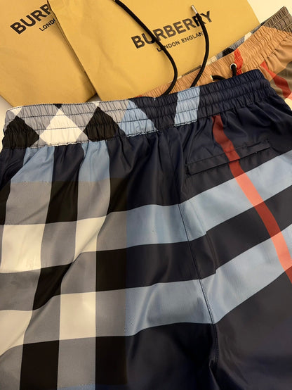 Burberry Large Check Drawstring Beach Shorts