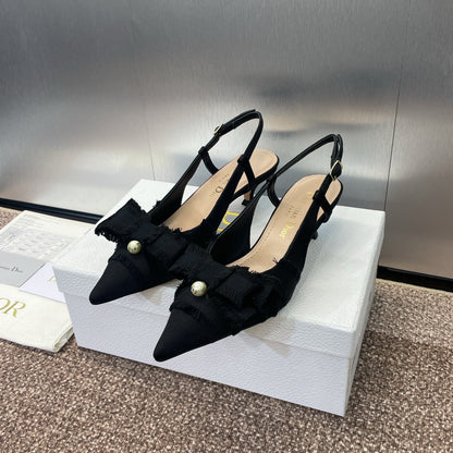 Dior J'Adior Adiorble Tassel Bow Pearl Heeled Sandals – 2024 Spring/Summer Collection