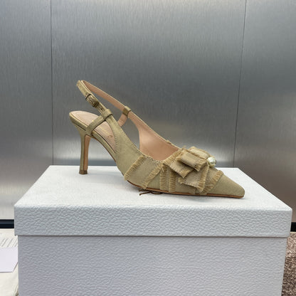 Dior J'Adior Adiorble Tassel Bow Pearl Heeled Sandals – 2024 Spring/Summer Collection