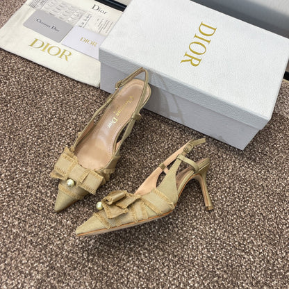 Dior J'Adior Adiorble Tassel Bow Pearl Heeled Sandals – 2024 Spring/Summer Collection