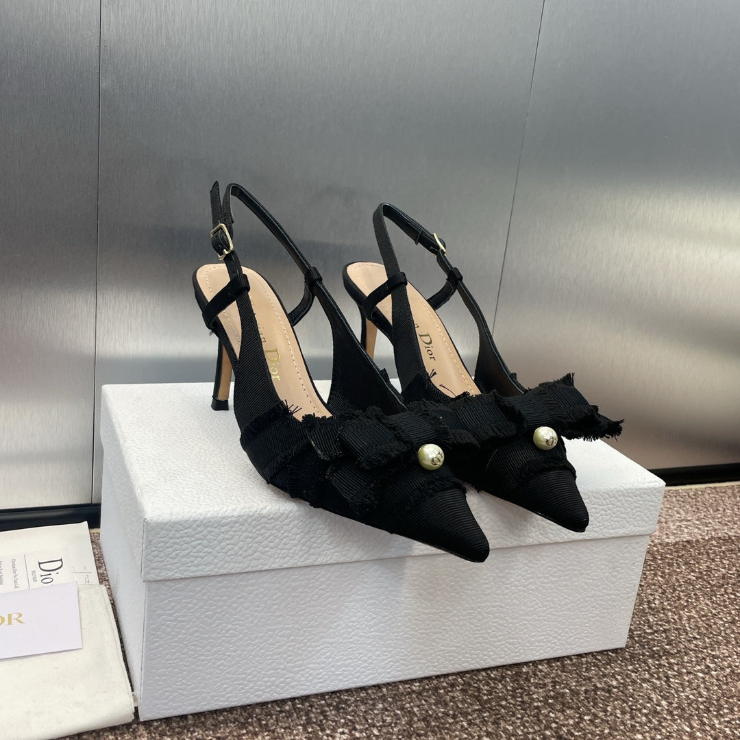 Dior J'Adior Adiorble Tassel Bow Pearl Heeled Sandals – 2024 Spring/Summer Collection