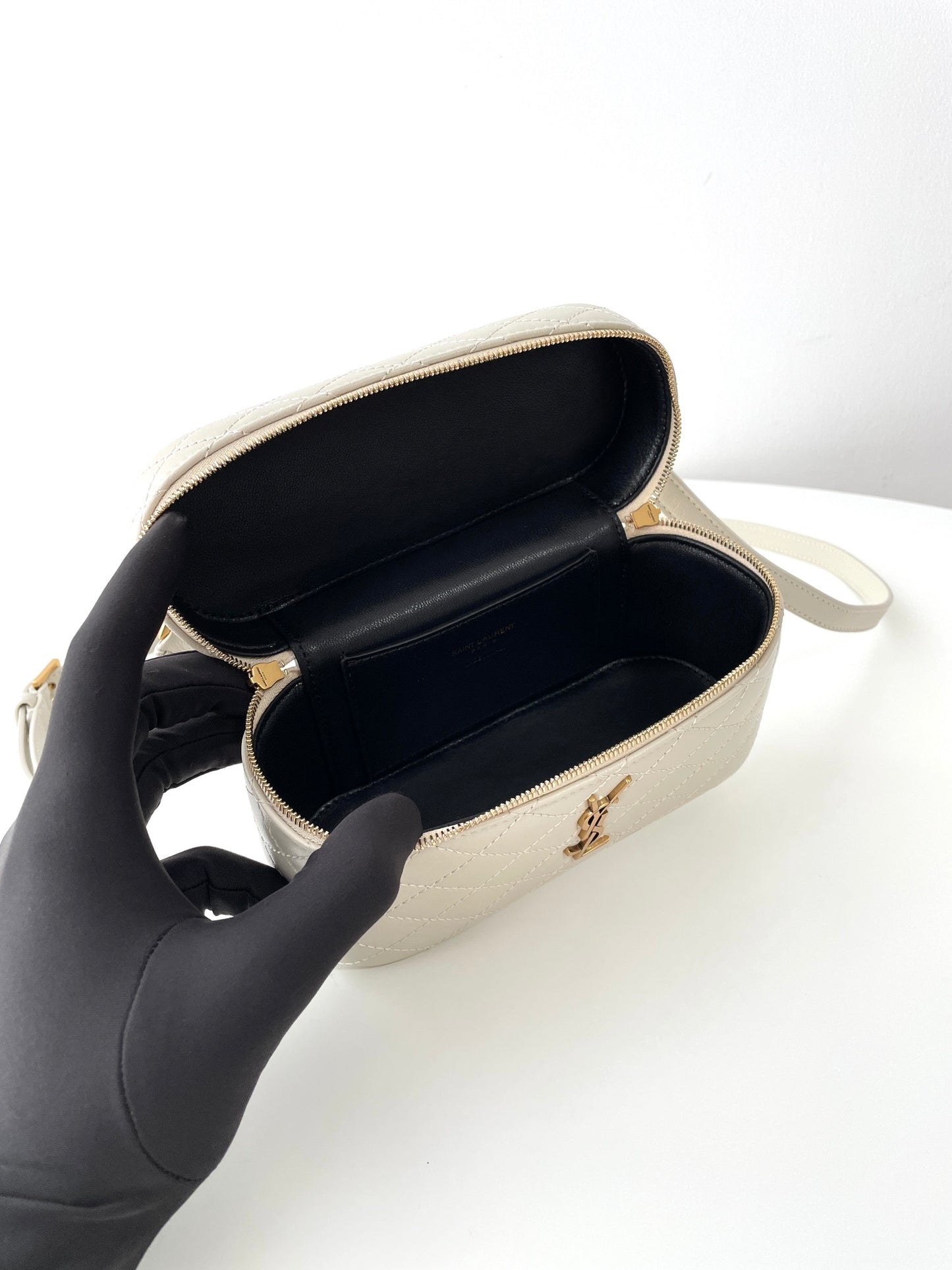 Saint Laurent Gaby Mini Quilted Lambskin Cosmetic Bag