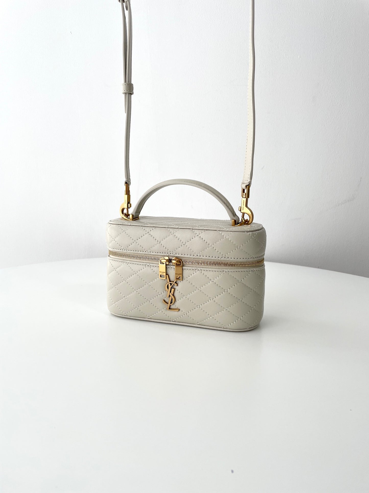 Saint Laurent Gaby Mini Quilted Lambskin Cosmetic Bag