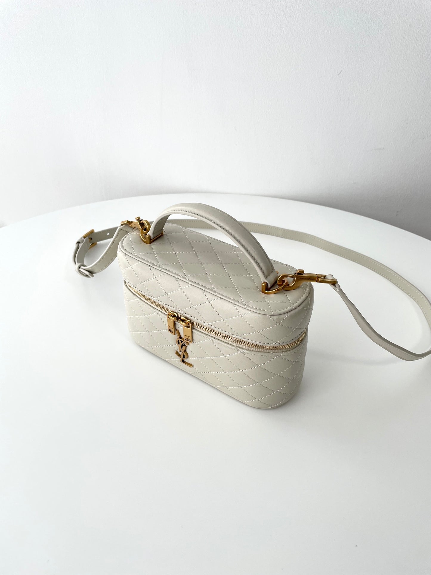 Saint Laurent Gaby Mini Quilted Lambskin Cosmetic Bag