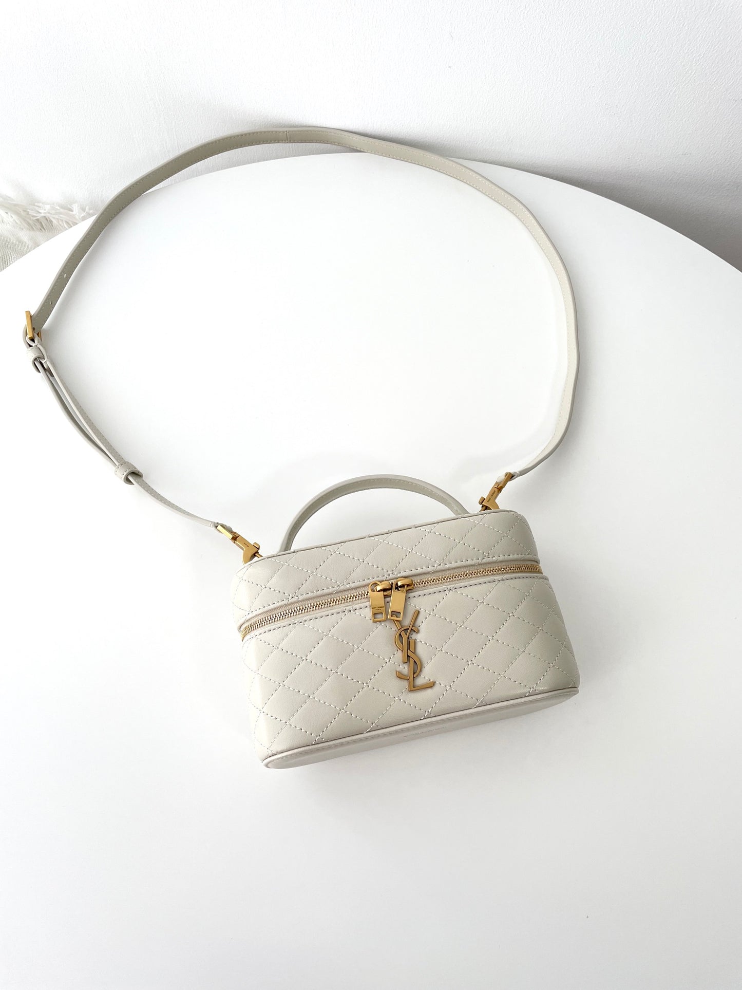 Saint Laurent Gaby Mini Quilted Lambskin Cosmetic Bag
