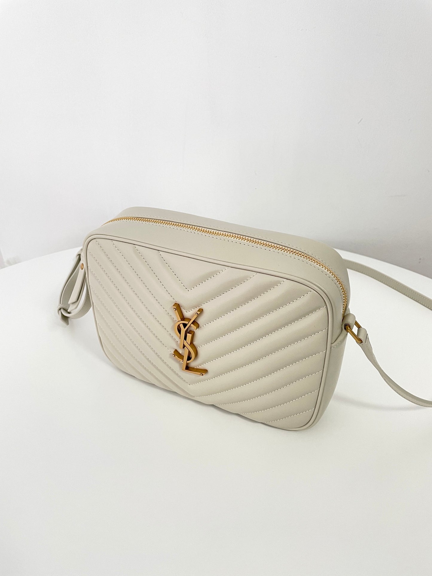 Saint Laurent Monogram Camera Bag – Milky White