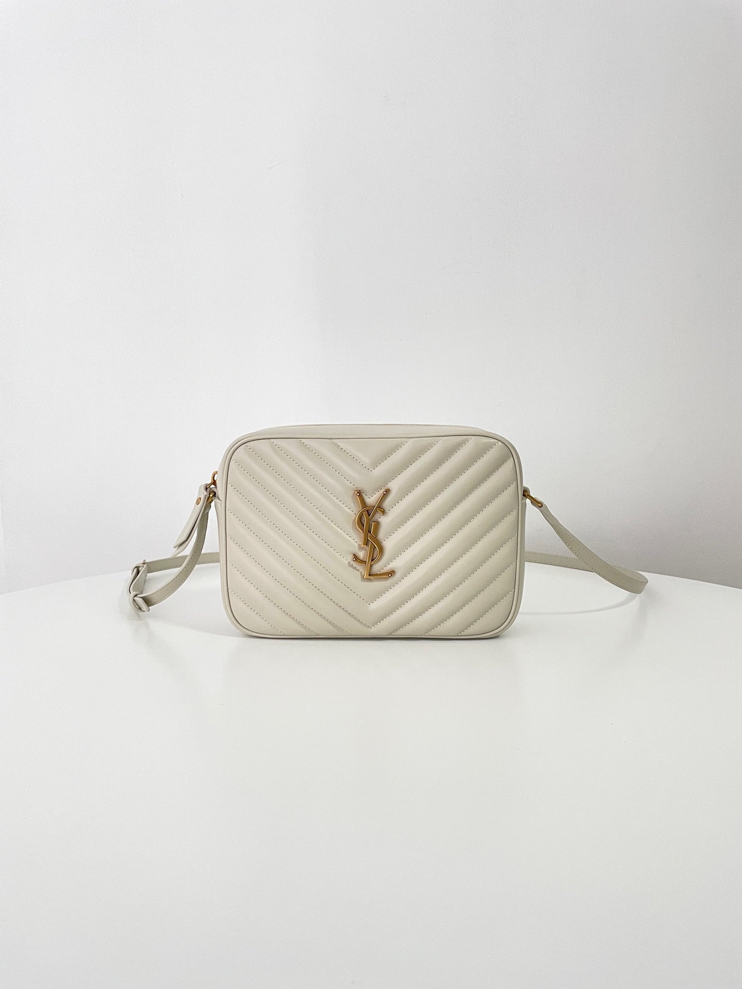 Saint Laurent Monogram Camera Bag – Milky White