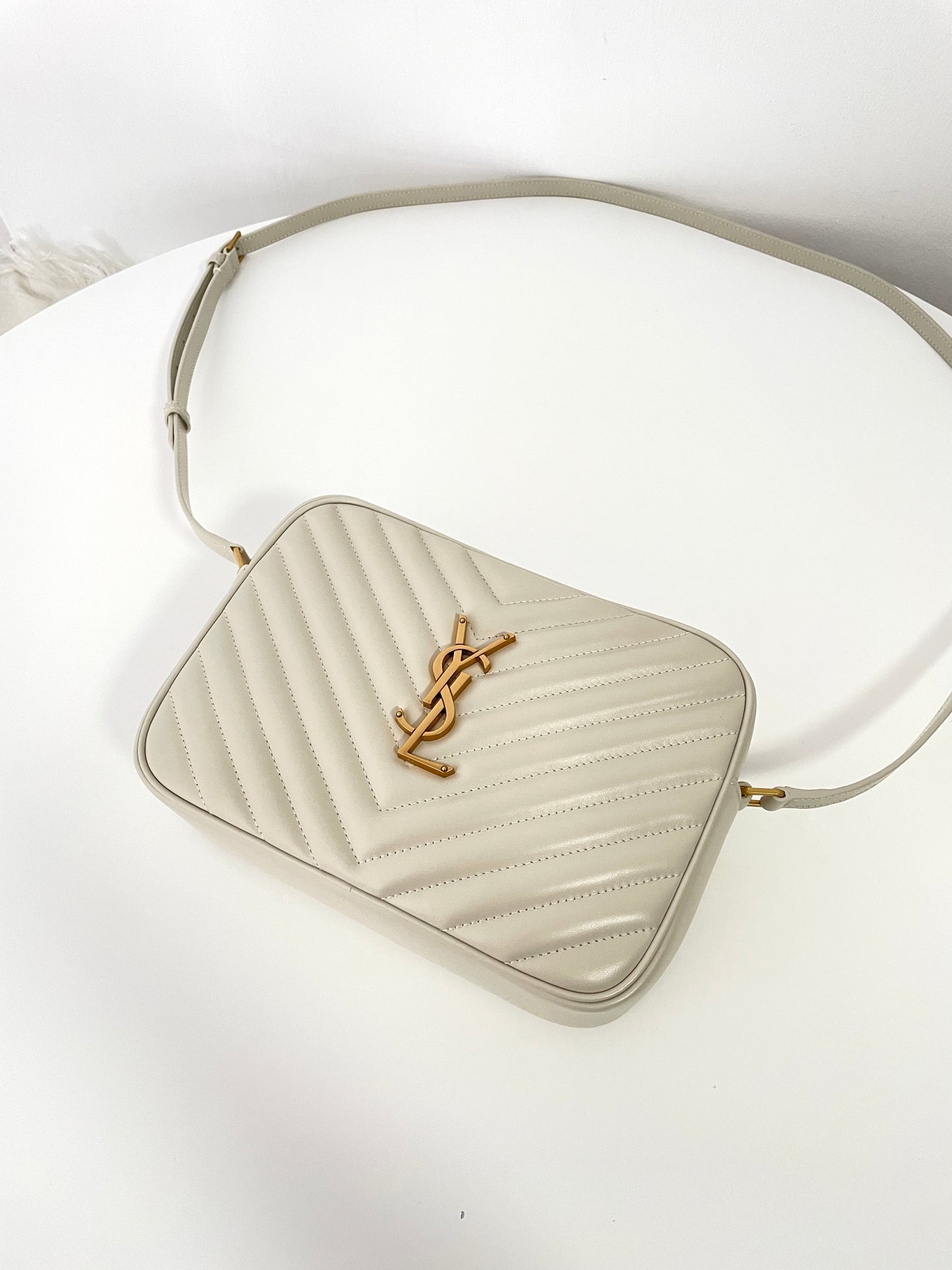 Saint Laurent Monogram Camera Bag – Milky White