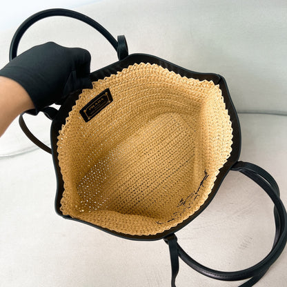 Prada Large Raffia and Leather Tote Bag 1BG499 – Summer Collection