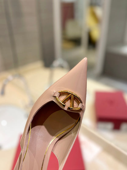 Valentino VLogo Signature Patent Leather Slingback Heels – 2024 Collection