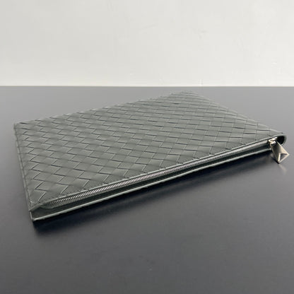 Bottega Veneta Intreccio Half-Zip Clutch Bag 607479