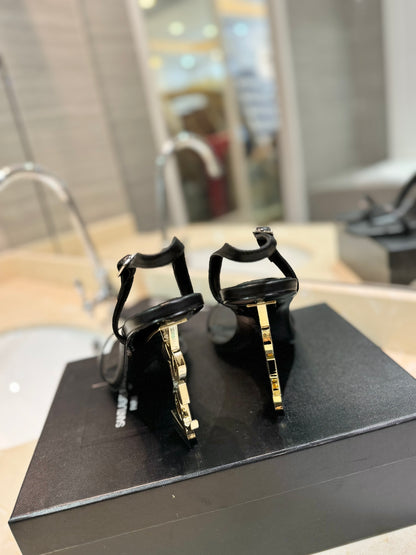 Saint Laurent YSL Logo Heeled Sandals