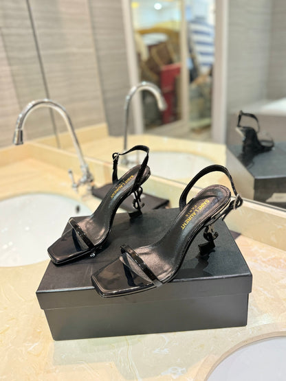 Saint Laurent YSL Logo Heeled Sandals