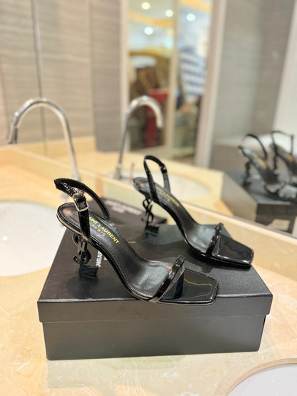 Saint Laurent YSL Logo Heeled Sandals