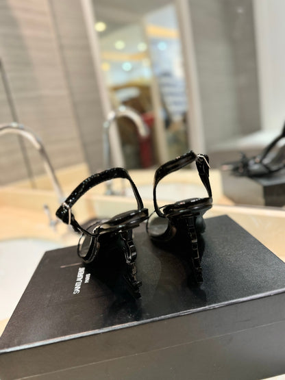 Saint Laurent YSL Logo Heeled Sandals
