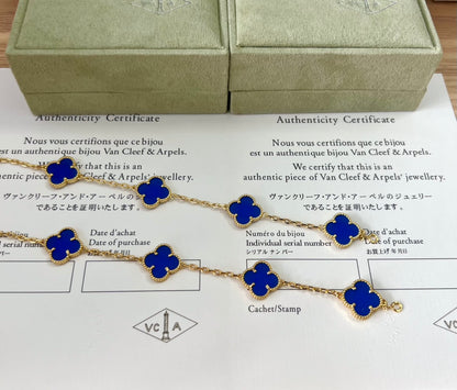 Van Cleef & Arpels Vintage Alhambra Blue Agate Bracelet