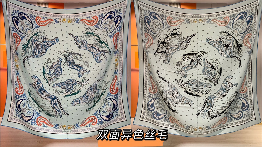 Hermès Leopard 140 Double-Sided Scarf