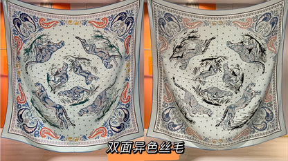 Hermès Leopard 140 Double-Sided Scarf