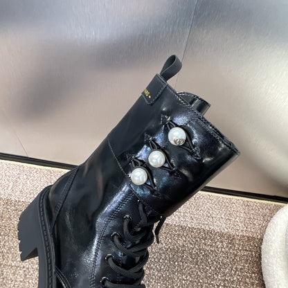 Dior D-Strike Pearl Platform Combat Boots – 2024 Autumn/Winter Collection