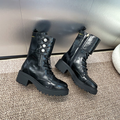Dior D-Strike Pearl Platform Combat Boots – 2024 Autumn/Winter Collection