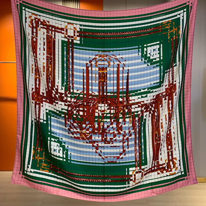 Hermès Double-Sided Pixel Style Scarf – 2024 New Arrival