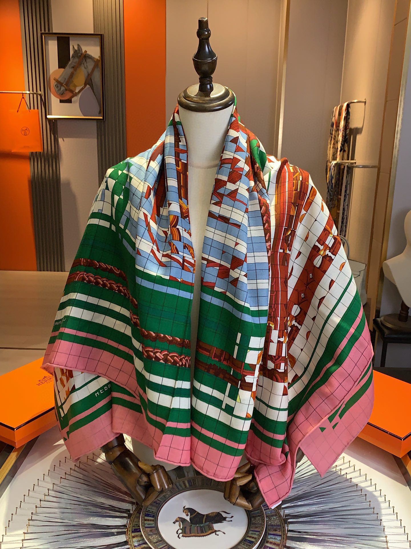 Hermès Double-Sided Pixel Style Scarf – 2024 New Arrival