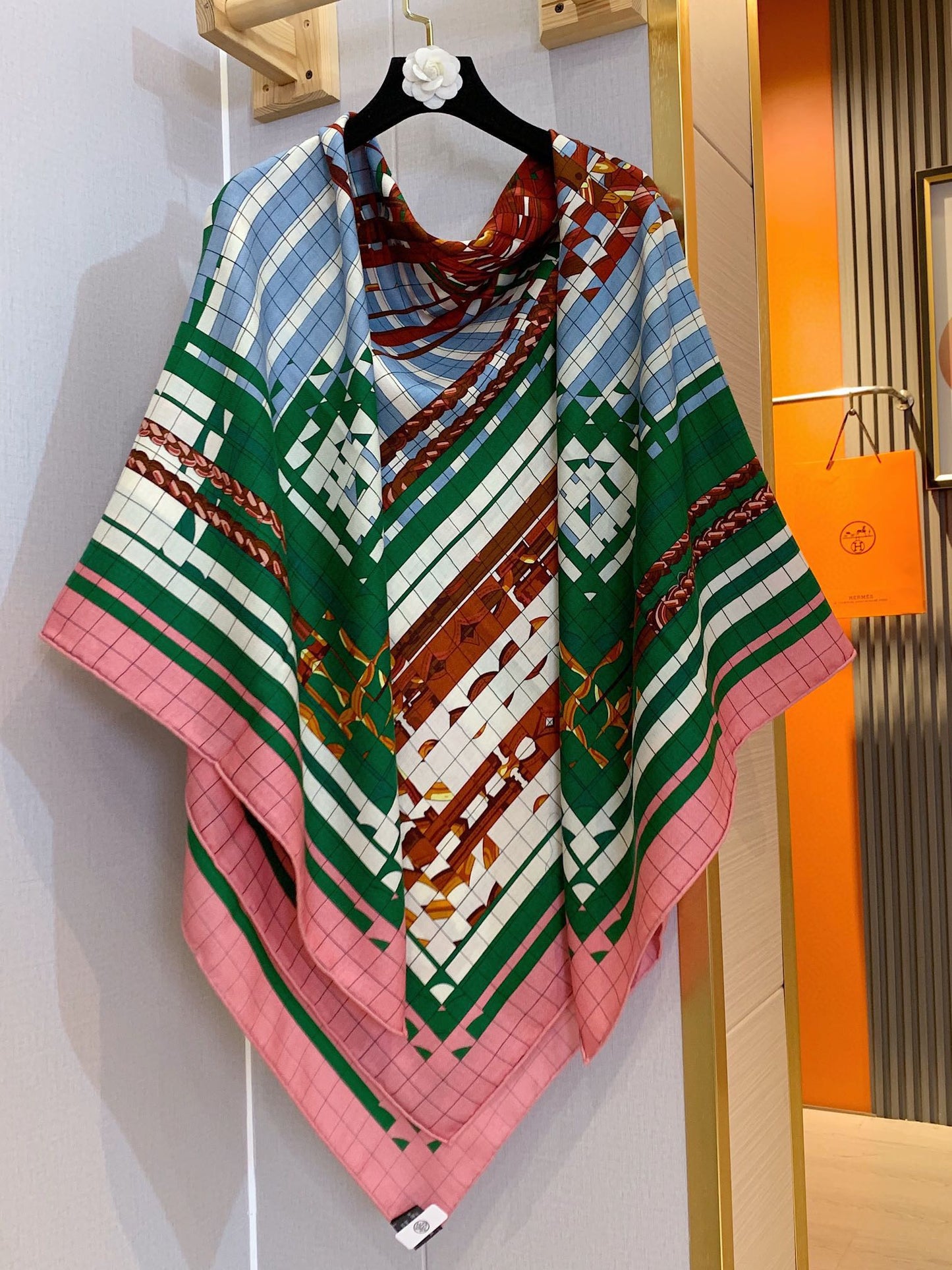 Hermès Double-Sided Pixel Style Scarf – 2024 New Arrival